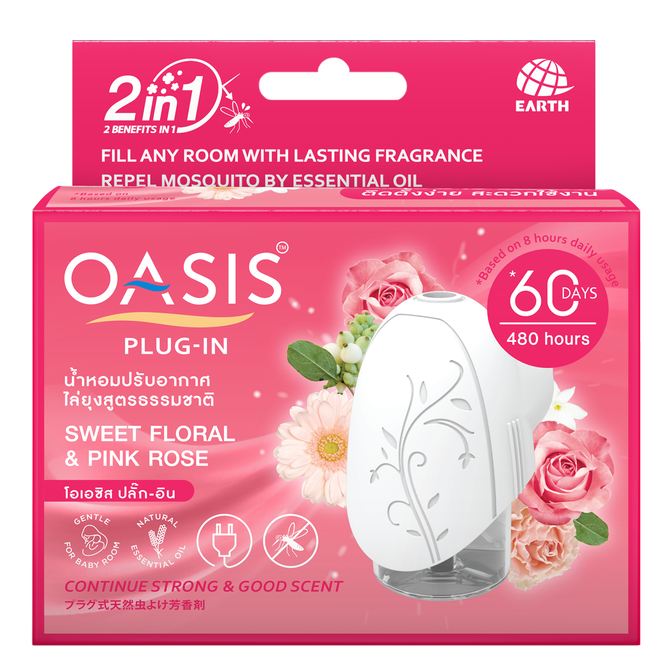 OASIS PLUG-IN SET SWEET FLORAL & PINK ROSE
